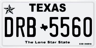 TX license plate DRB5560