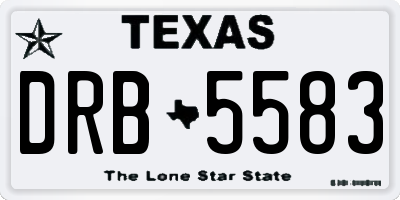 TX license plate DRB5583