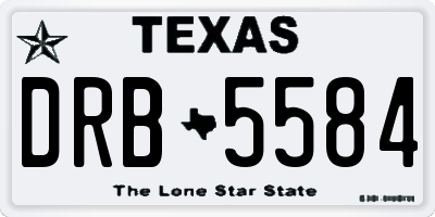 TX license plate DRB5584