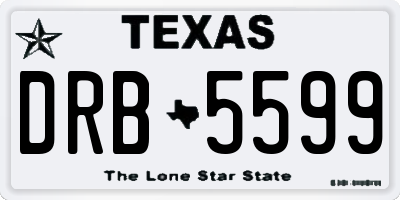TX license plate DRB5599