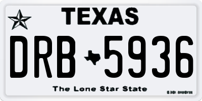 TX license plate DRB5936