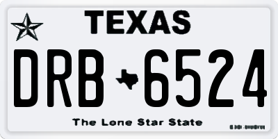 TX license plate DRB6524