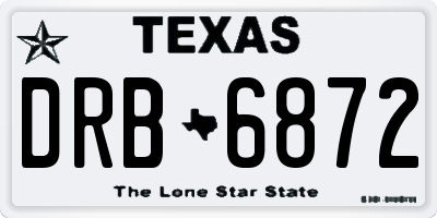 TX license plate DRB6872