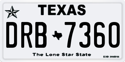 TX license plate DRB7360