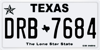 TX license plate DRB7684