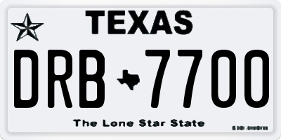 TX license plate DRB7700