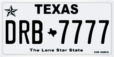 TX license plate DRB7777