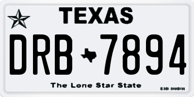 TX license plate DRB7894