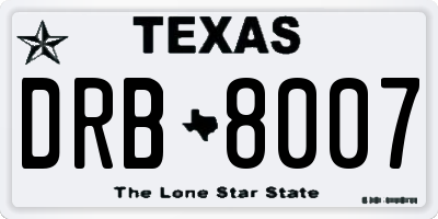 TX license plate DRB8007