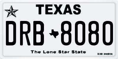 TX license plate DRB8080