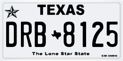 TX license plate DRB8125