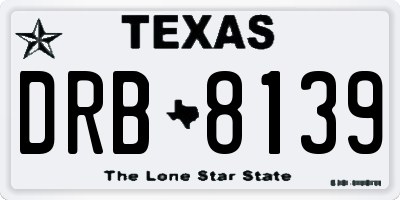 TX license plate DRB8139