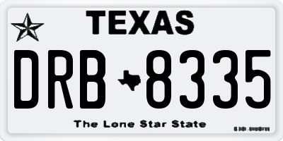 TX license plate DRB8335