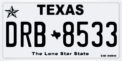 TX license plate DRB8533