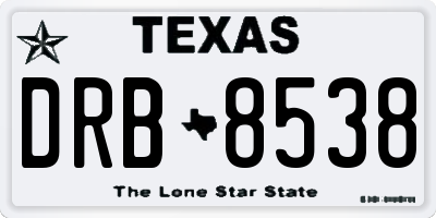 TX license plate DRB8538