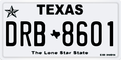 TX license plate DRB8601