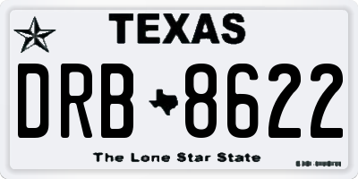 TX license plate DRB8622