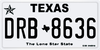 TX license plate DRB8636