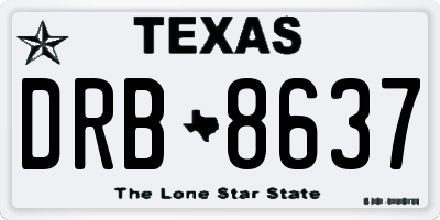 TX license plate DRB8637