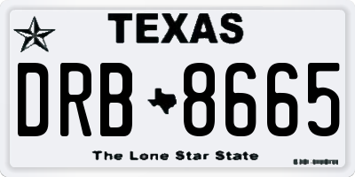 TX license plate DRB8665