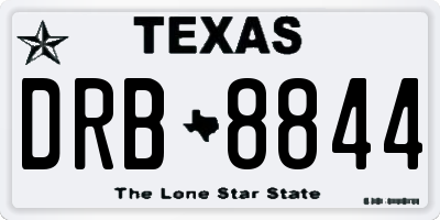 TX license plate DRB8844