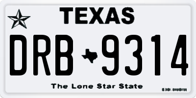 TX license plate DRB9314