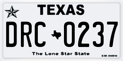 TX license plate DRC0237