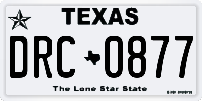 TX license plate DRC0877