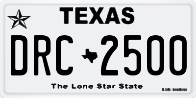 TX license plate DRC2500