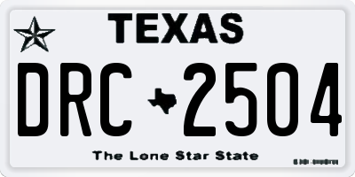 TX license plate DRC2504