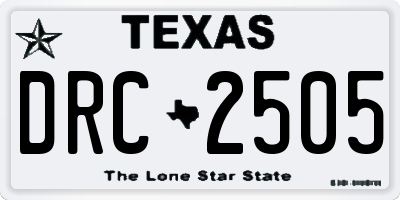 TX license plate DRC2505