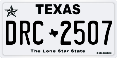 TX license plate DRC2507