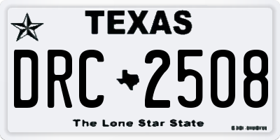 TX license plate DRC2508