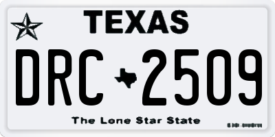 TX license plate DRC2509