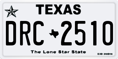 TX license plate DRC2510