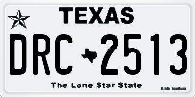 TX license plate DRC2513