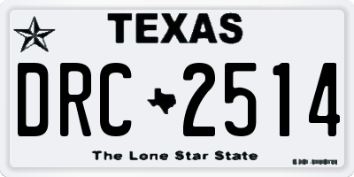 TX license plate DRC2514