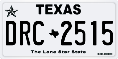 TX license plate DRC2515