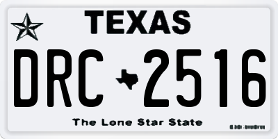 TX license plate DRC2516