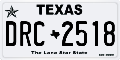 TX license plate DRC2518