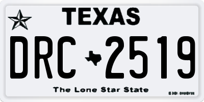 TX license plate DRC2519