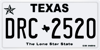 TX license plate DRC2520