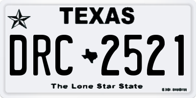 TX license plate DRC2521