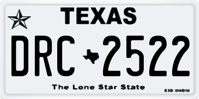 TX license plate DRC2522