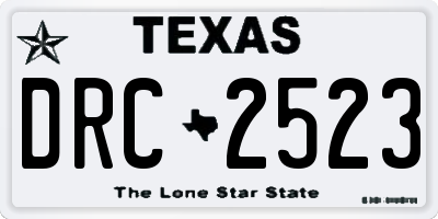 TX license plate DRC2523