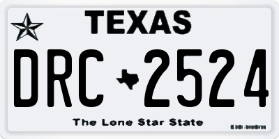 TX license plate DRC2524