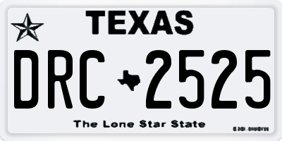 TX license plate DRC2525