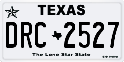 TX license plate DRC2527