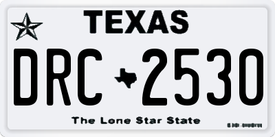 TX license plate DRC2530