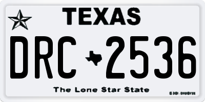 TX license plate DRC2536